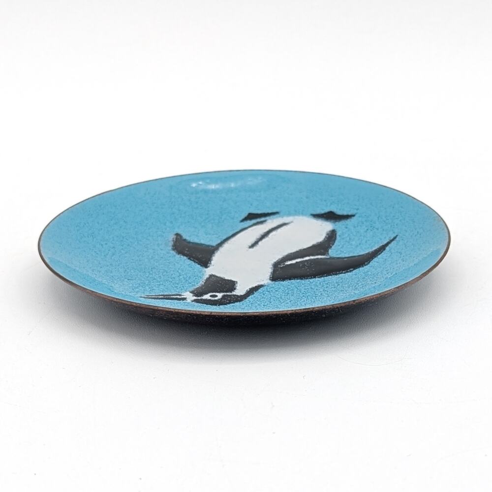 Annemarie Davidson Penguin Enamel Copper Plate MCM Art Vintage - Picture 12 of 13